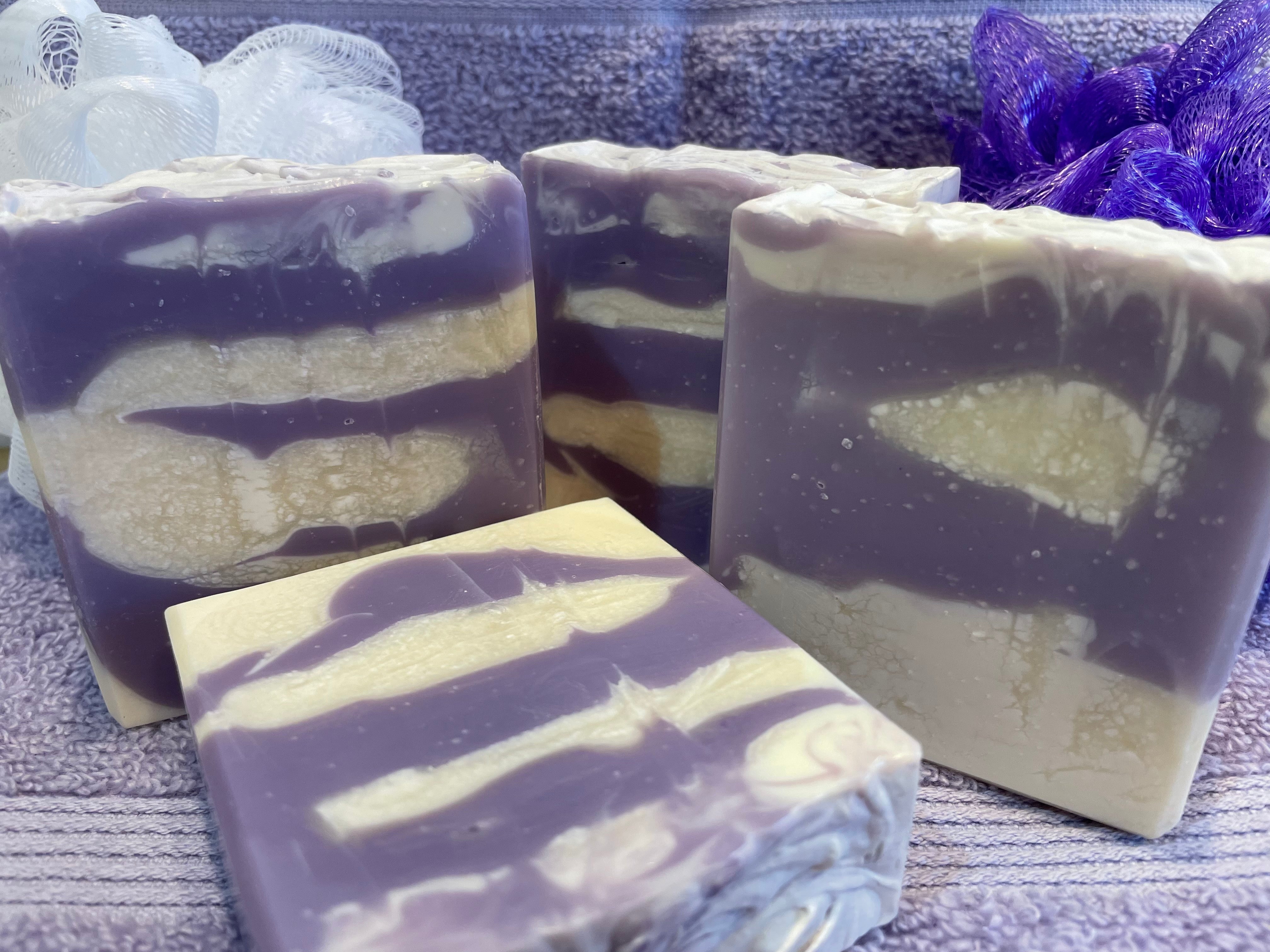 360Feel Floral 4 large Soap bar - Flower scents Lavender, Lilac, Hydrangea  - Anniversary Wedding Gift Set - Handmade Natural Organic with Essential
